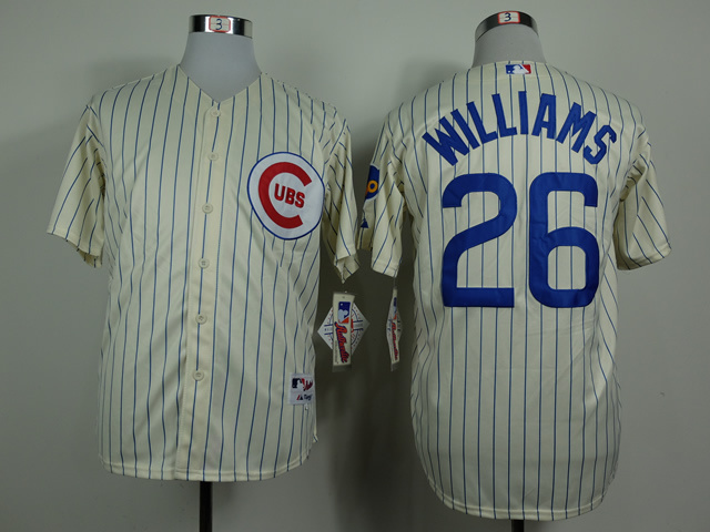 Men Chicago Cubs 26 Williams Cream Throwback 1969 MLB Jerseys